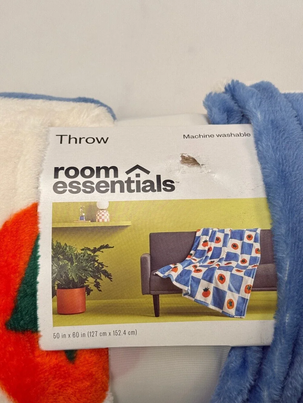 Room Essentials Throw Blanket Blue Modern Classic Style